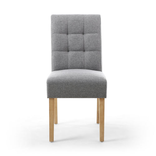 Moseley Waffle Linen Effect Silver Grey in Natural Legs