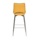 Mako Swivel Leather Effect Yellow Bar Chair