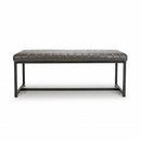 Archer Leather Effect Grey Bench