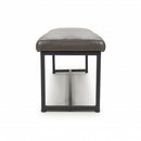 Archer Leather Effect Grey Bench