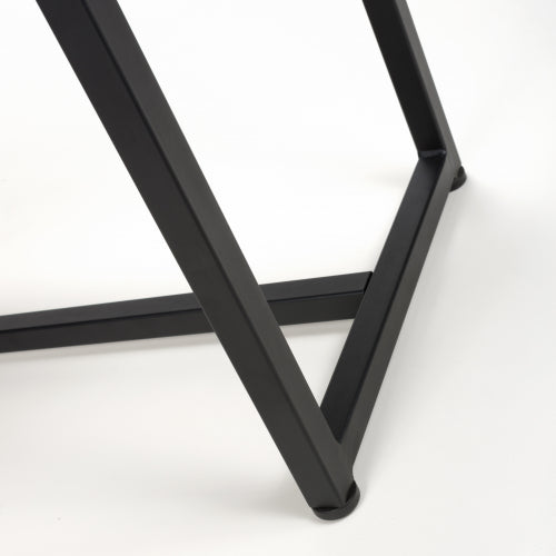 Archer Leather Effect Grey Bench