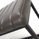 Archer Leather Effect Grey Bench