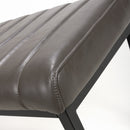 Archer Leather Effect Grey Bench