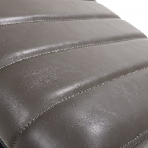 Archer Leather Effect Grey Bench