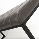 Archer Leather Effect Grey Bench