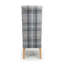 Karta Scroll Back Check Grey Dining Chair