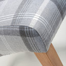 Karta Scroll Back Check Grey Dining Chair