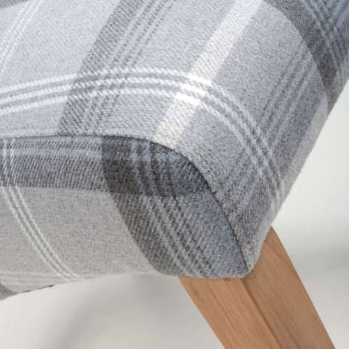 Karta Scroll Back Check Grey Dining Chair