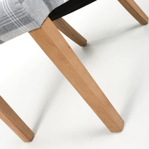 Karta Scroll Back Check Grey Dining Chair