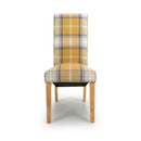 Karta Scroll Back Check Yellow Dining Chair