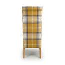 Karta Scroll Back Check Yellow Dining Chair
