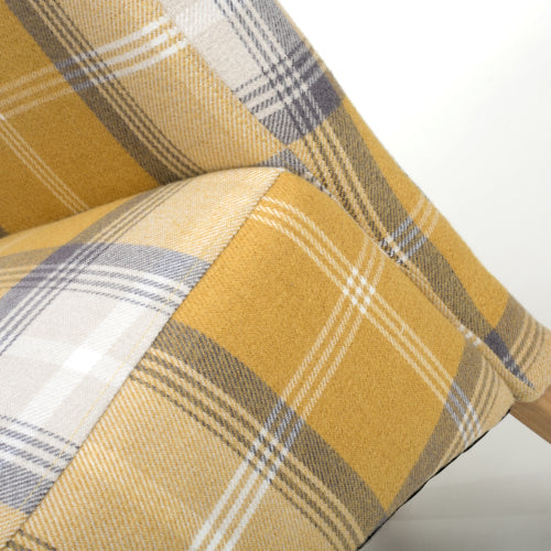 Karta Scroll Back Check Yellow Dining Chair