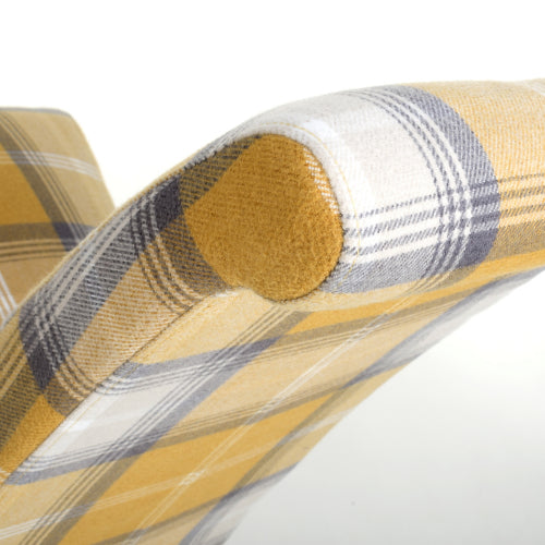 Karta Scroll Back Check Yellow Dining Chair