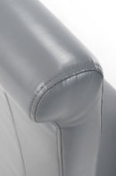 Krista Roll Back Bonded Leather Grey Dining Chair - Set Of 2