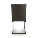 Archer Cantilever Leather Effect Grey Dining Chair