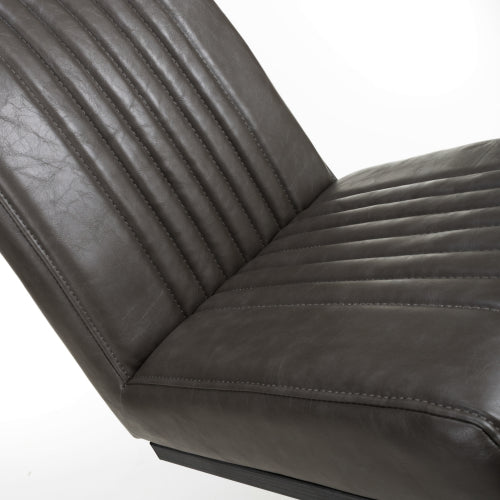 Archer Cantilever Leather Effect Grey Dining Chair