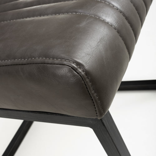 Archer Cantilever Leather Effect Grey Dining Chair