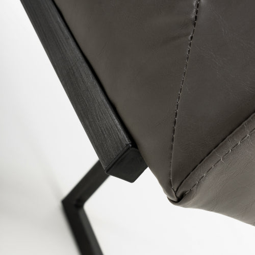 Archer Cantilever Leather Effect Grey Dining Chair