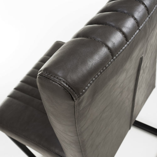 Archer Cantilever Leather Effect Grey Dining Chair