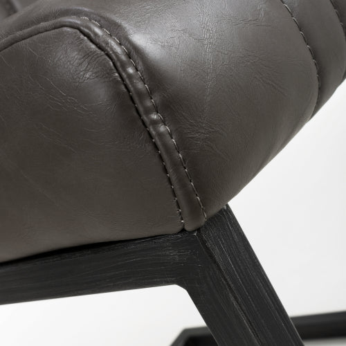 Archer Cantilever Leather Effect Grey Dining Chair