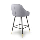 Savanna Brushed Velvet Grey Bar Stool