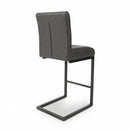 Archer Cantilever Leather Effect Grey Bar Chair