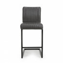 Archer Cantilever Leather Effect Grey Bar Chair
