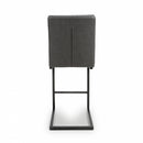Archer Cantilever Leather Effect Grey Bar Chair