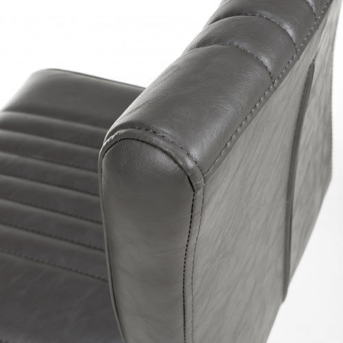 Archer Cantilever Leather Effect Grey Bar Chair