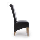 Krista Roll Back Bonded Leather Black Dining Chair