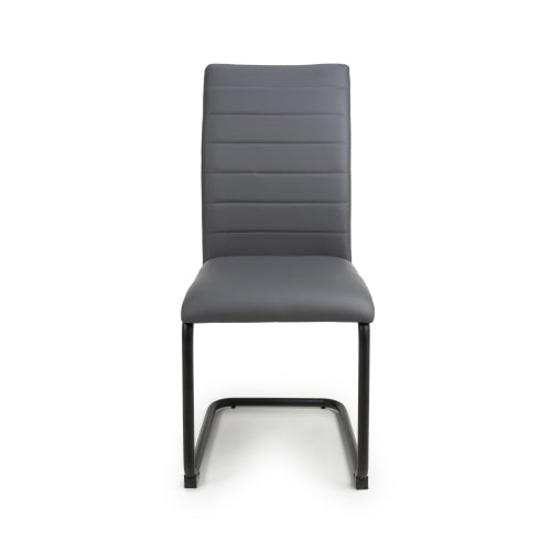Carlisle Leather Effect Grey Dining Chair