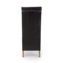 Krista Roll Back Bonded Leather Black Dining Chair