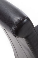 Krista Roll Back Bonded Leather Black Dining Chair