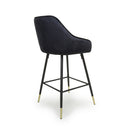Savanna Brushed Velvet Black Bar Stool