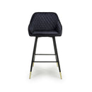 Savanna Brushed Velvet Black Bar Stool