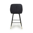 Savanna Brushed Velvet Black Bar Stool