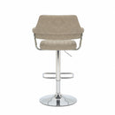 Cortez Leather Effect Mink Bar Stool