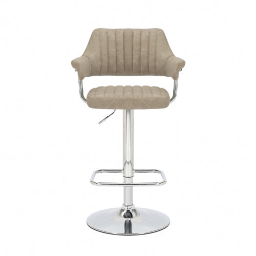 Cortez Leather Effect Mink Bar Stool
