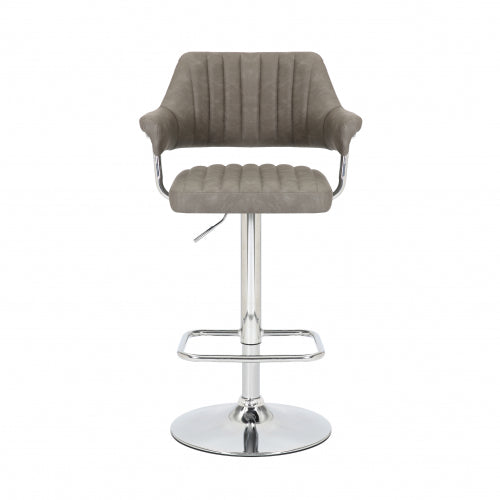 Cortez Leather Effect Charcoal Bar Stool