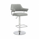 Cortez Leather Effect Light Grey Bar Stool