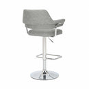Cortez Leather Effect Light Grey Bar Stool