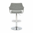 Cortez Leather Effect Light Grey Bar Stool