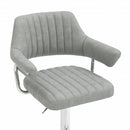Cortez Leather Effect Light Grey Bar Stool