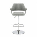 Cortez Leather Effect Light Grey Bar Stool