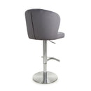 Sigma Brushed Velvet Grey Bar Stool