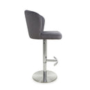 Sigma Brushed Velvet Grey Bar Stool