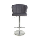 Sigma Brushed Velvet Grey Bar Stool