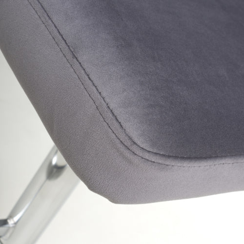 Sigma Brushed Velvet Grey Bar Stool