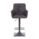 Orion Suede Effect Dark Grey Bar Stool