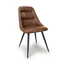 Corinth Leather Effect Tan Dining Chair